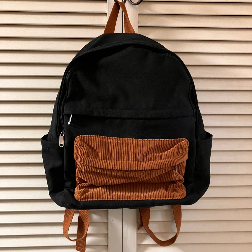 Stylish Black and Corduroy Wild Fable Backpack